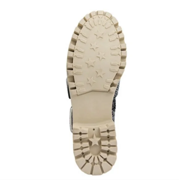 NEW Womens Combat Boots Moto Grunge Pink Multi Jeweled Bling Buckles Reptile 7.5 - Picture 10 of 12